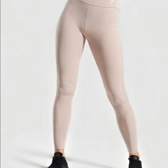 Gymshark Laser Cut Tights Taupe Medium - Picture 4 of 10